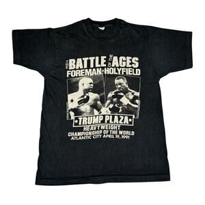 Vintage 90s Holyfield vs Foreman Battle of the Ages Boxing T-Shirt